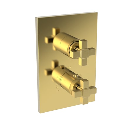 Newport Brass 1/2" Square Thermostatic Trim Plate With Handle in Polished Gold, Pvd 3-3153TS-24